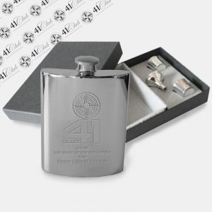 41 Club 6oz Kidney Flask with Presentation Box