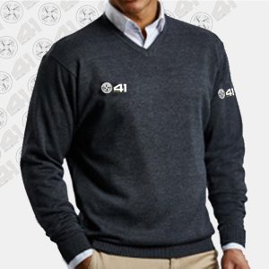 41 Club Cotton & Acrylic V Neck Sweater